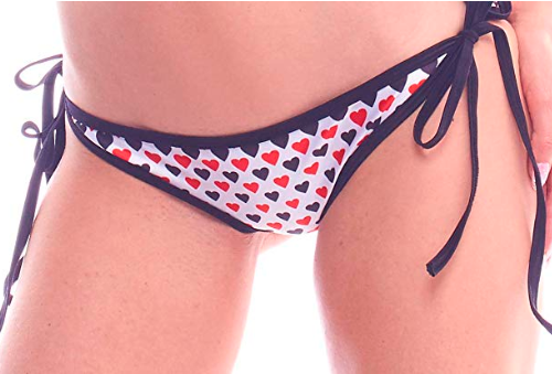 red and black heart panties
