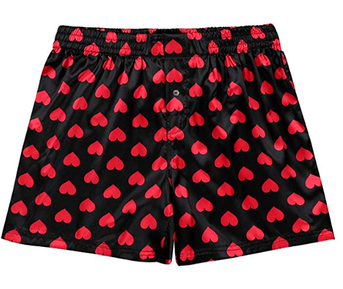 black boxers with red hearts printed
