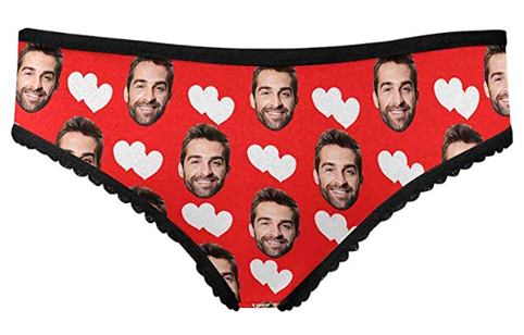 red heart panty with customized picture