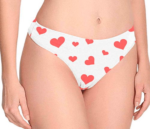 women underwear with red heart symbols