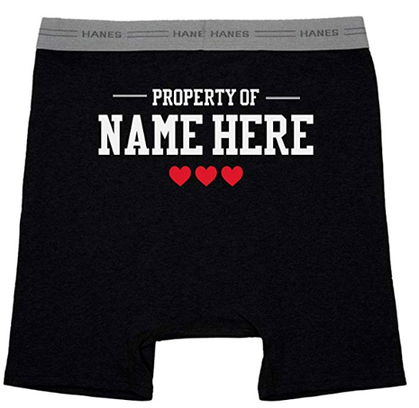 heart boxers with customized name printed