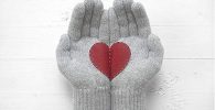Fingerless heart gloves