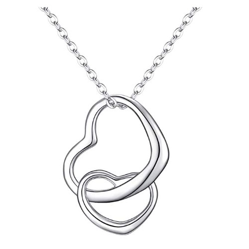 engaged heart shaped pendant for girlfriend sterling silver
