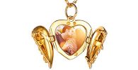 Gold heart shaped locket with photo
