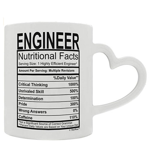heart handle mug gift for engineers