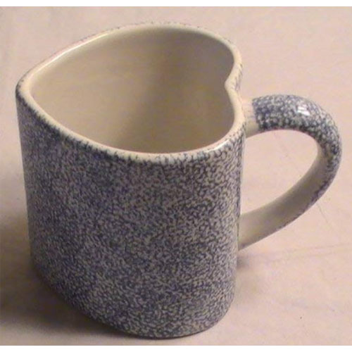 Grey ceramic mug with the shape of a heart