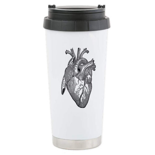 Eco friendly anatomical heart cup with lid made with plastic